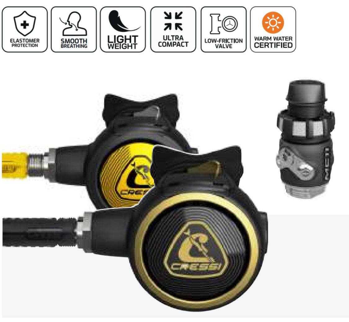 Cressi MC11 + Zen Oro + Zen Octopus SCUBA Regulator Set