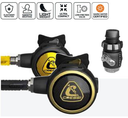 Conjunto de reguladores de buceo Cressi MC11 + Zen Oro + Zen Octopus