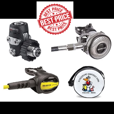 Set Erogatori Mares MR52 AST scuba diving regulator with dual DFC and dynamic AST water protection system