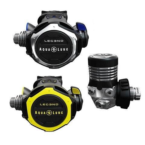 Set Aqualung Legend diving regulator set with ergonomic design for advanced underwater comfort
