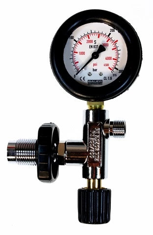 Grifo de carga para compresor Bauer Junior con manómetro 